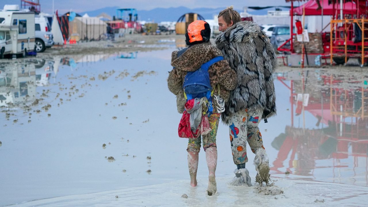 Burning Man festival: Person dies as heavy rain leaves thousands