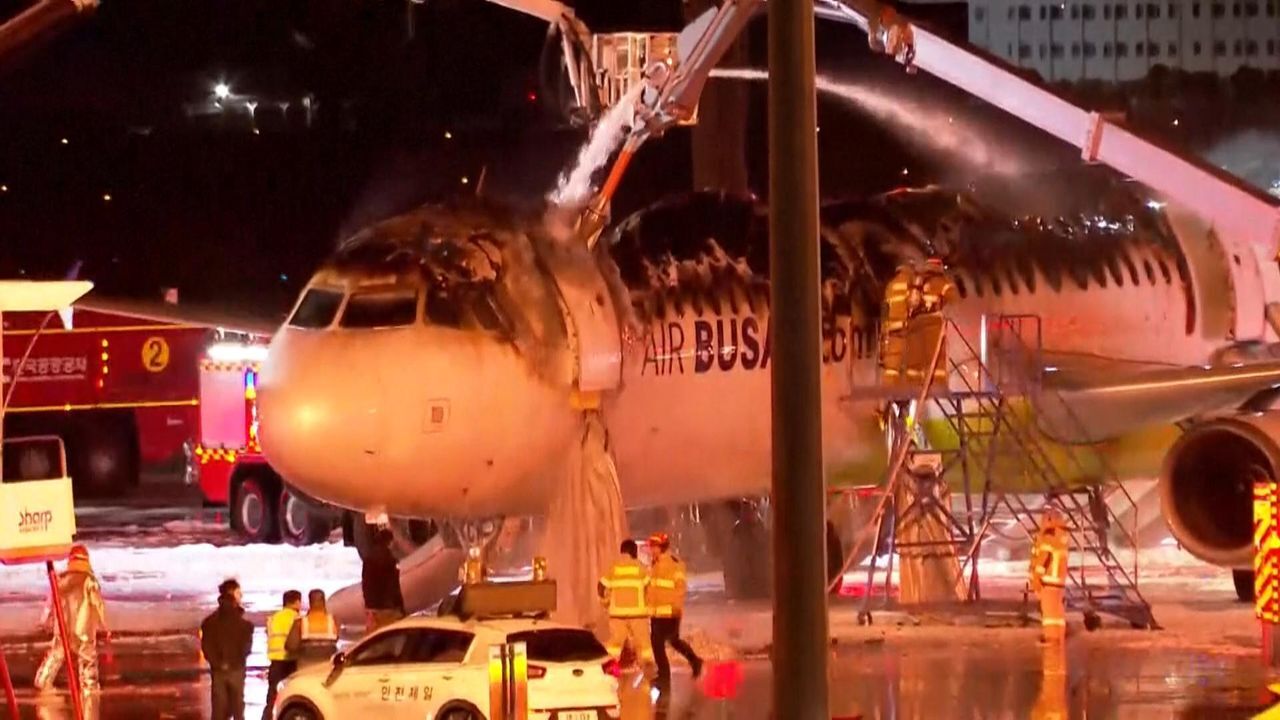 Passenger plane catches fire in South Korea prompting mass evacuation, three injured